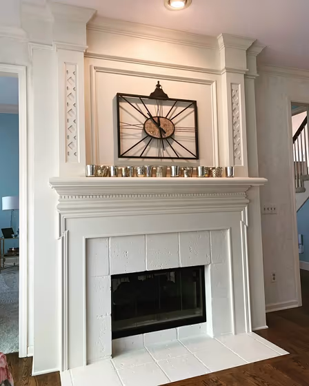 Sherwin Williams Steamed Milk scandinavian living room fireplace color