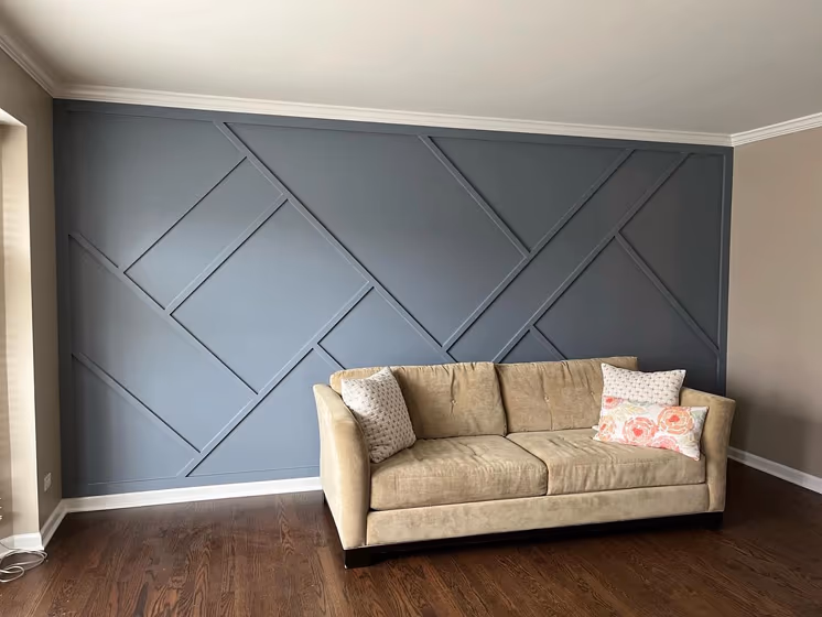 Sherwin Williams Storm Cloud Wall Panelling