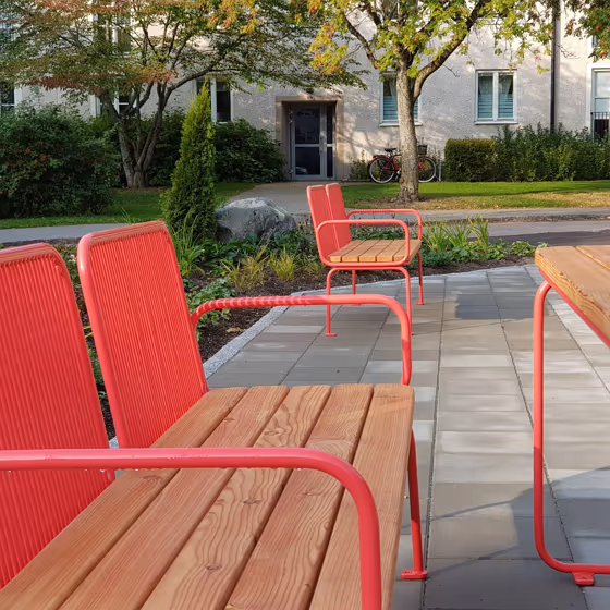 RAL Classic Strawberry red RAL 3018 painted furniture