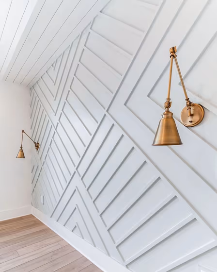 Sherwin Williams Topsail Accent Wall Panelling