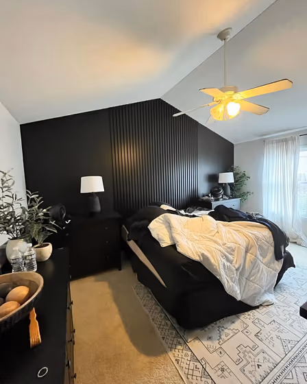 Sherwin Williams Tricorn Black Bedroom Accent Wall