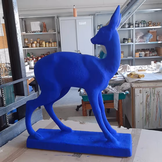 RAL Classic Ultramarine blue RAL 5002 sculpture