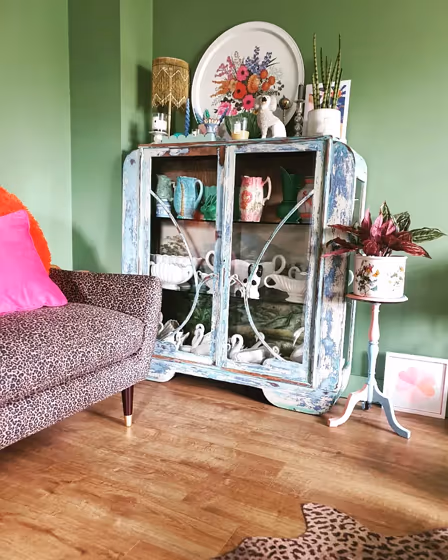 Valspar Cool Pine living room interior