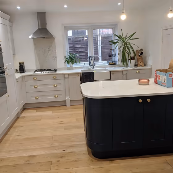 Valspar Gray Morn kitchen cabinets color