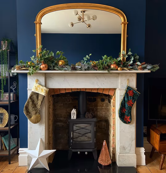 Dulux Venetian Crystal 1 living room fireplace 