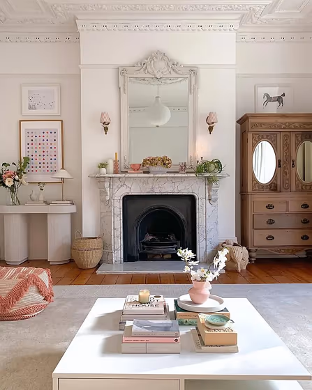 White victorian house with Farrow and Ball Wevet