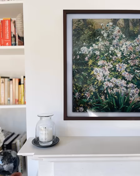 Farrow and Ball Wevet 273 living room fireplace