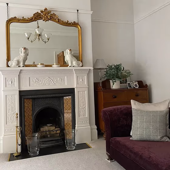 Victoirian huse fireplace interior Farrow and Ball Wevet