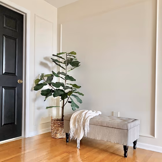 Warm white interior color Sherwin Williams White Duck