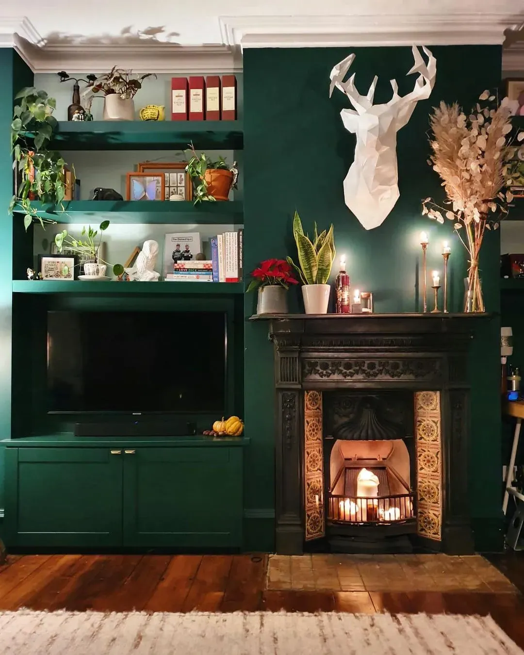 Dulux Pine Needle living room fireplace paint review