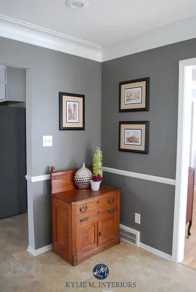 Interior with paint color Benjamin Moore Chelsea Gray HC-168