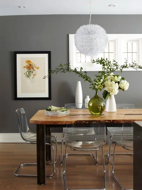 Interior with paint color Benjamin Moore Chelsea Gray HC-168