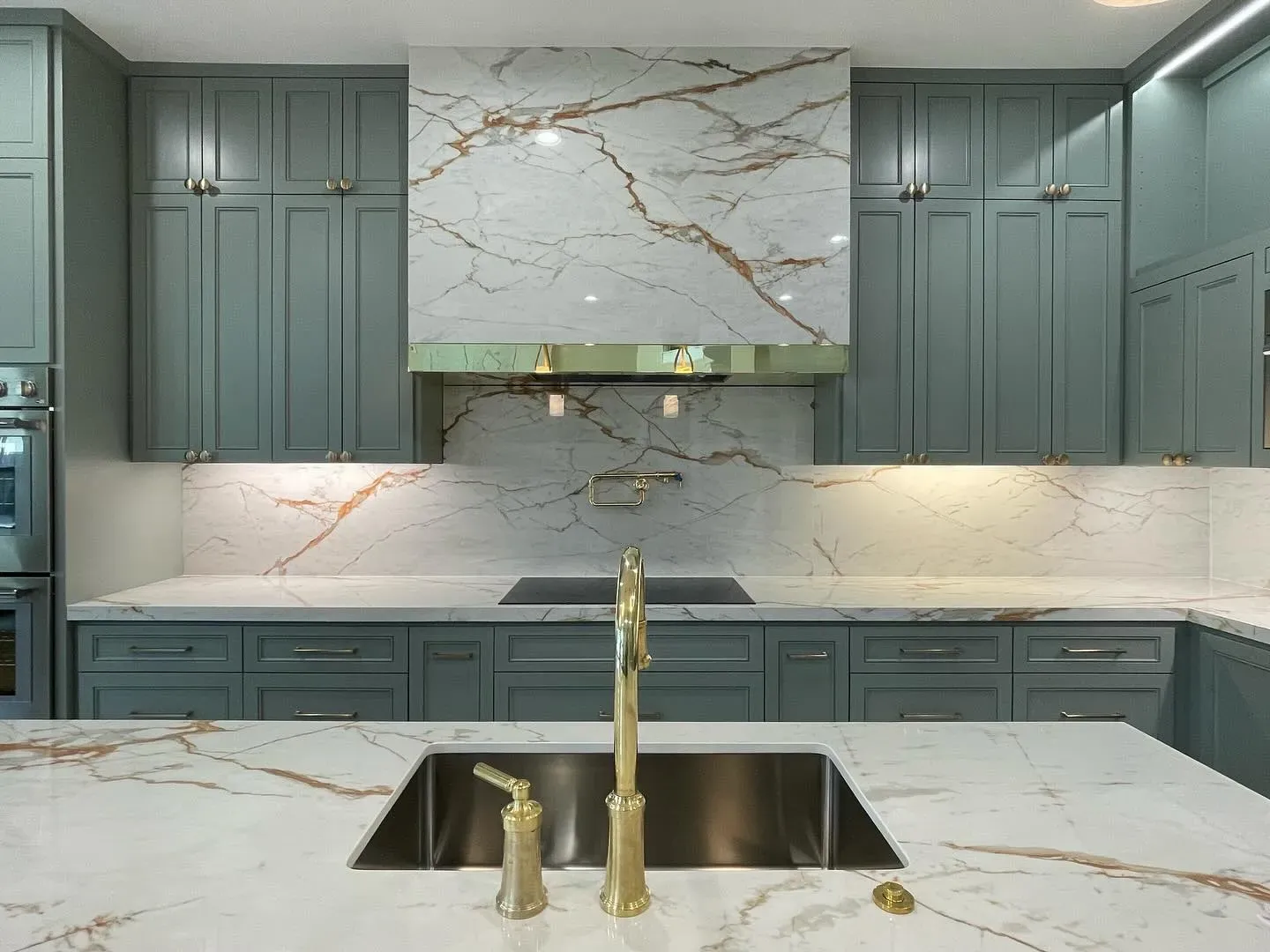 SW Acacia Haze kitchen cabinets paint