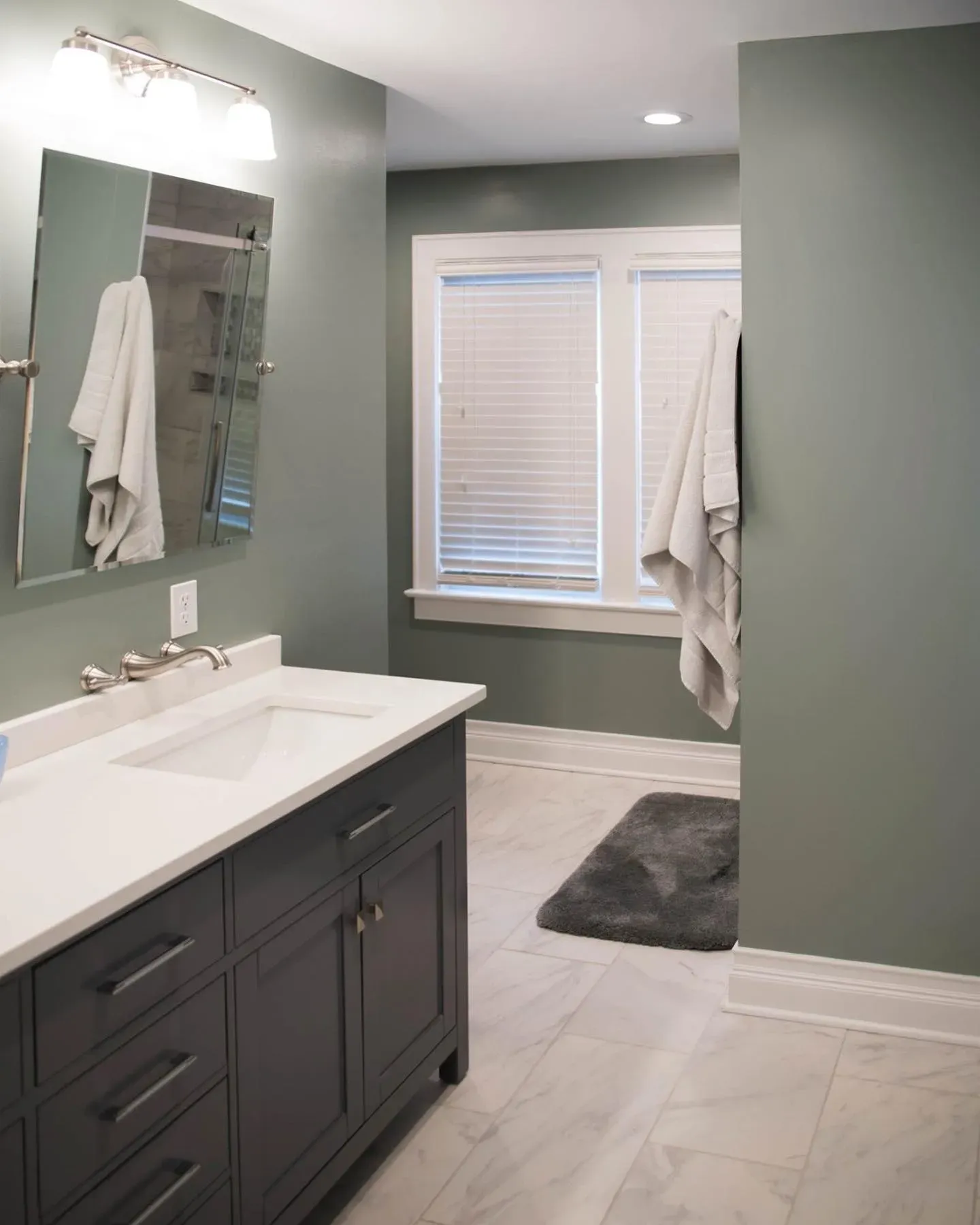 Sherwin Williams Acacia Haze bathroom color