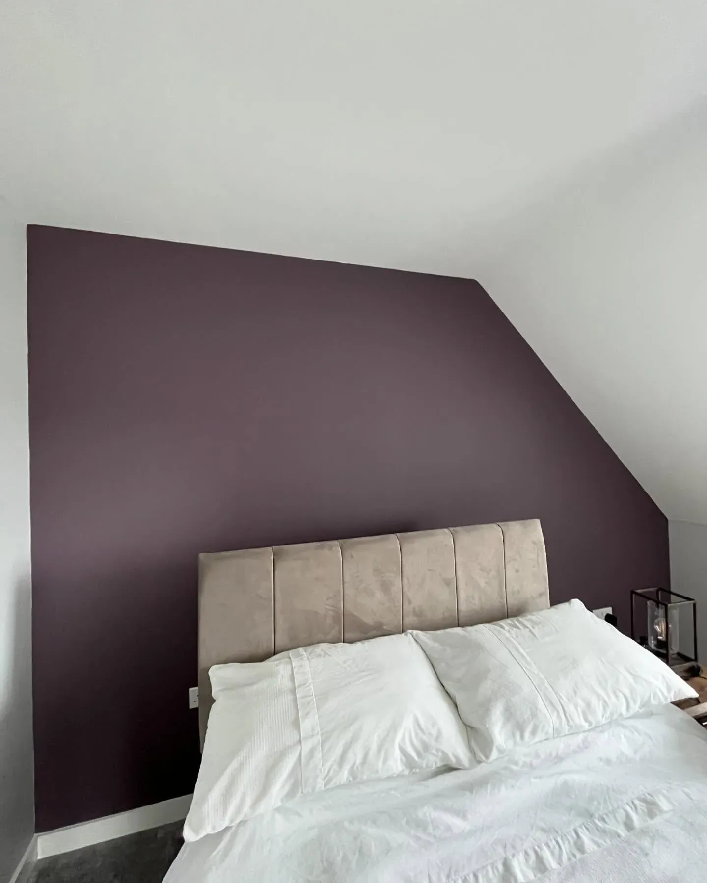 Dulux Acai Berry bedroom accent wall 