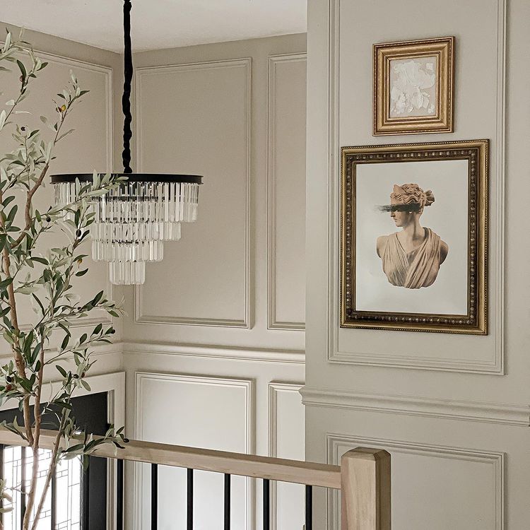 Beige interior with panelling Sherwin Williams Accessible Beige
