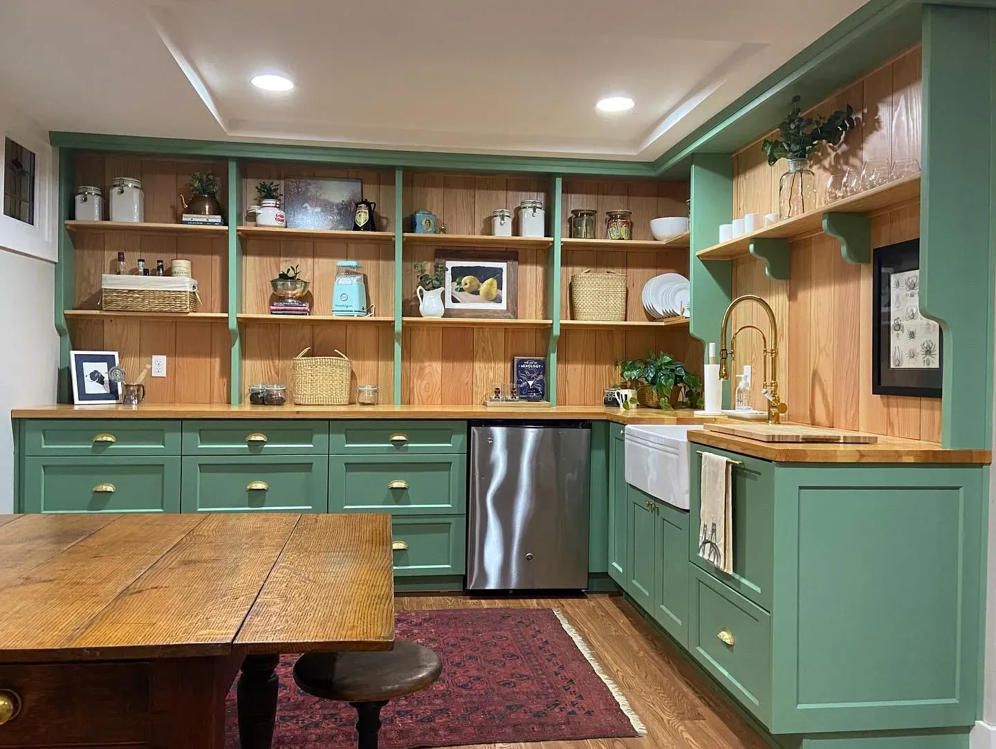 SW Agate Green kitchen cabinets 