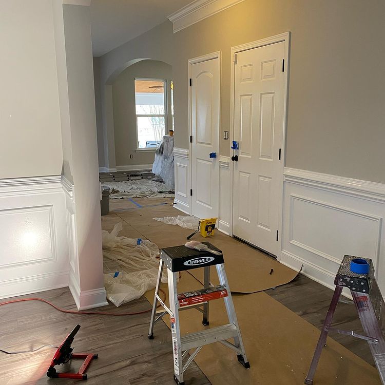 Agreeable Gray by Sherwin Williams painting process