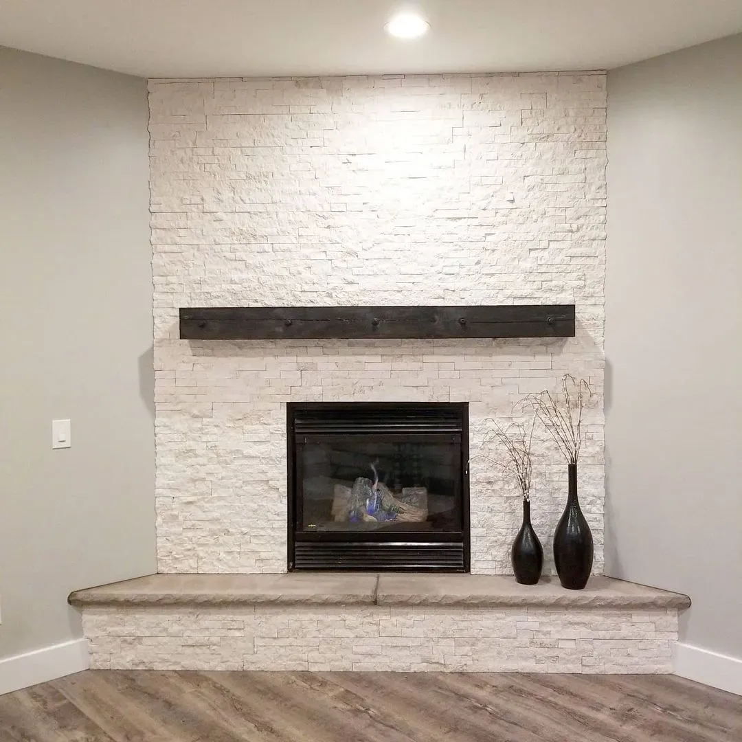 Sherwin Williams SW 7029 living room fireplace 