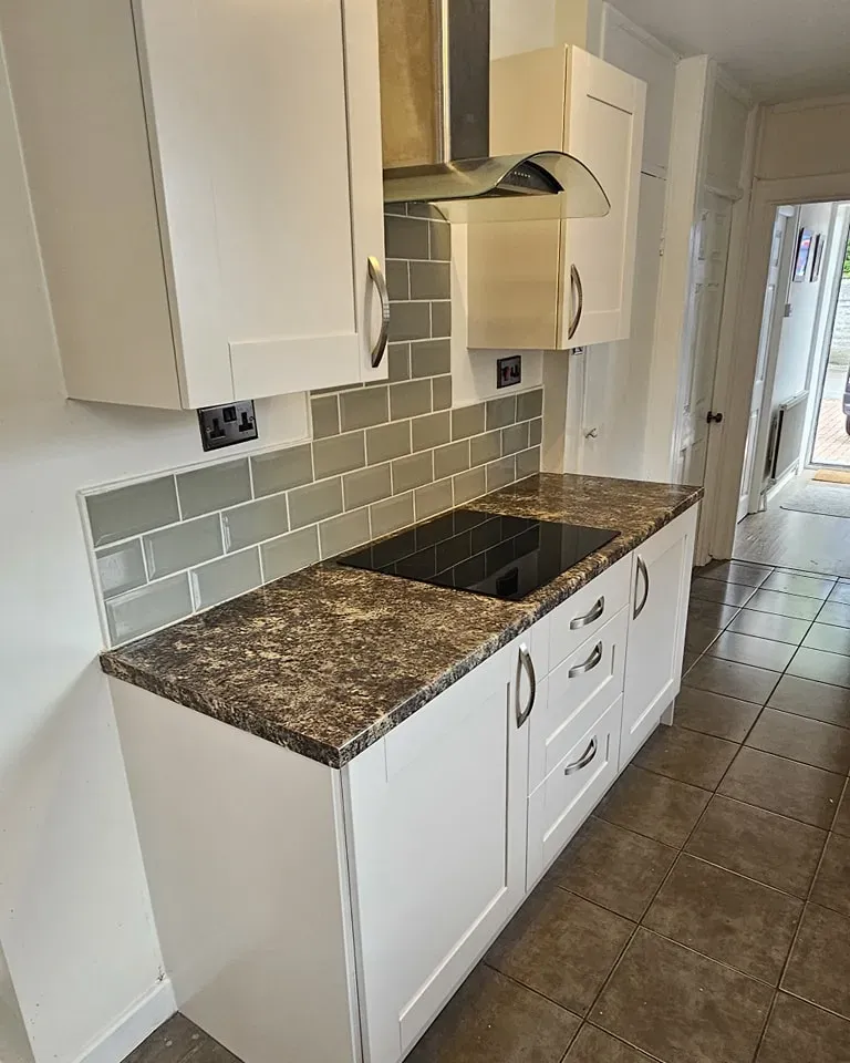 Almost Oyster kitchen cabinets paint review