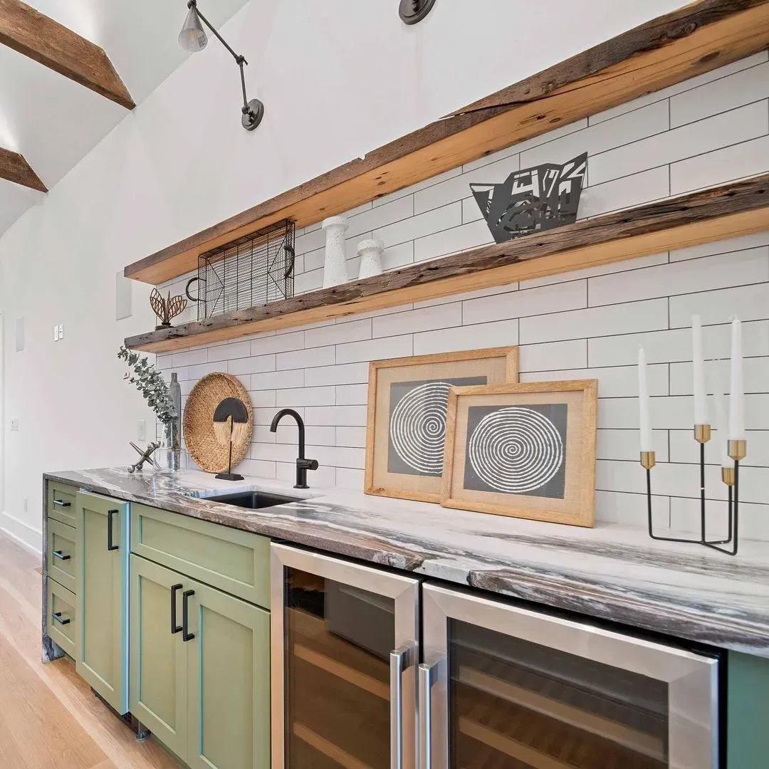 Sherwin Williams SW 6179 kitchen cabinets paint