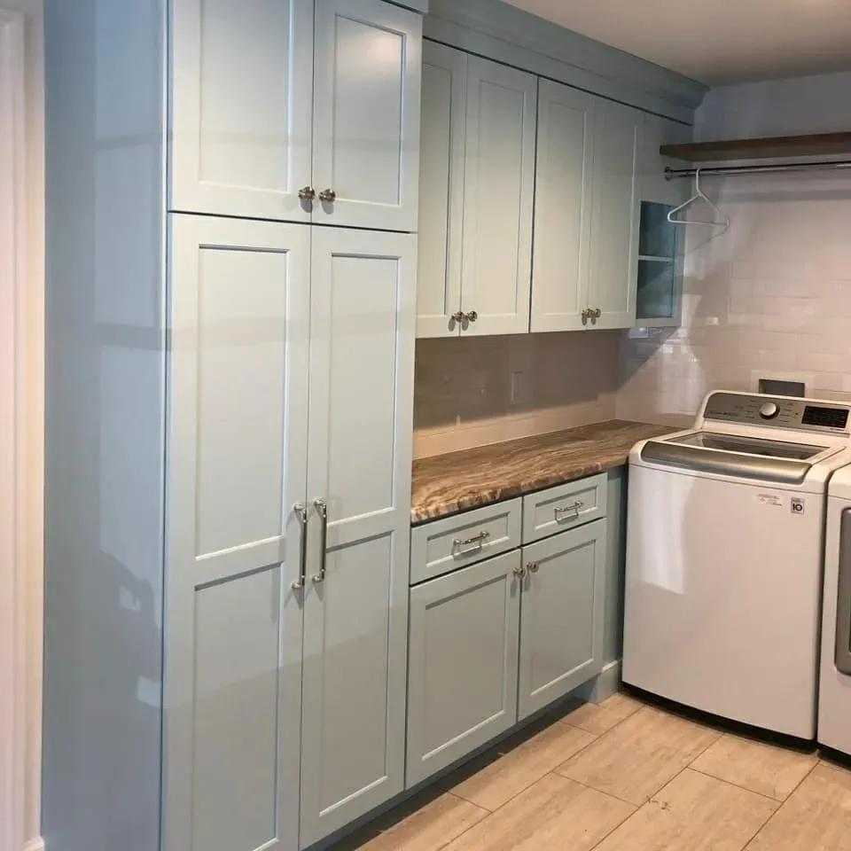 Aviary Blue kitchen cabinets paint