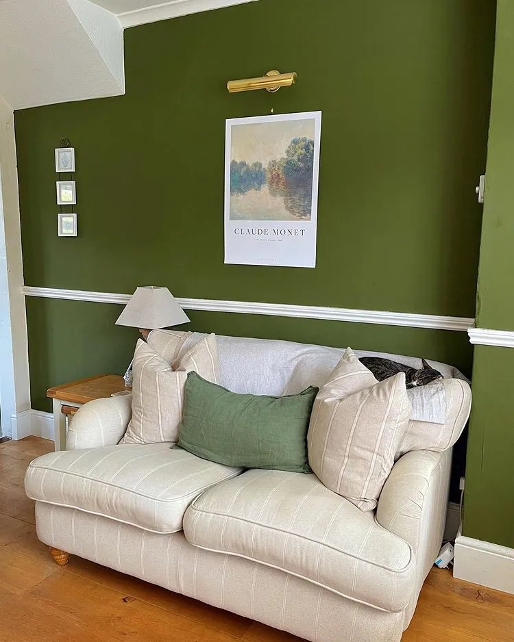 Green living room inspiration Farrow and Ball Bancha