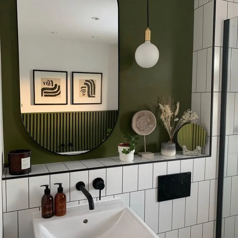 Scandinavian bathroom interior Farrow and Ball Bancha review