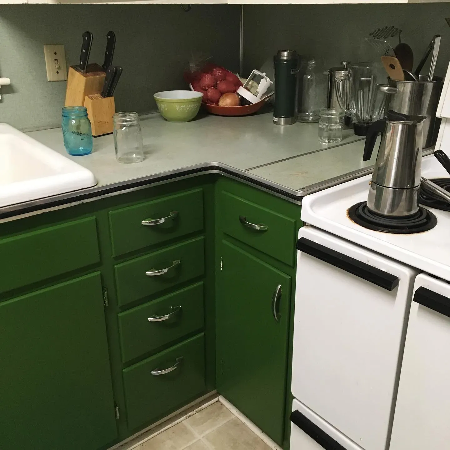 Behr Alfalfa Extract kitchen cabinets color