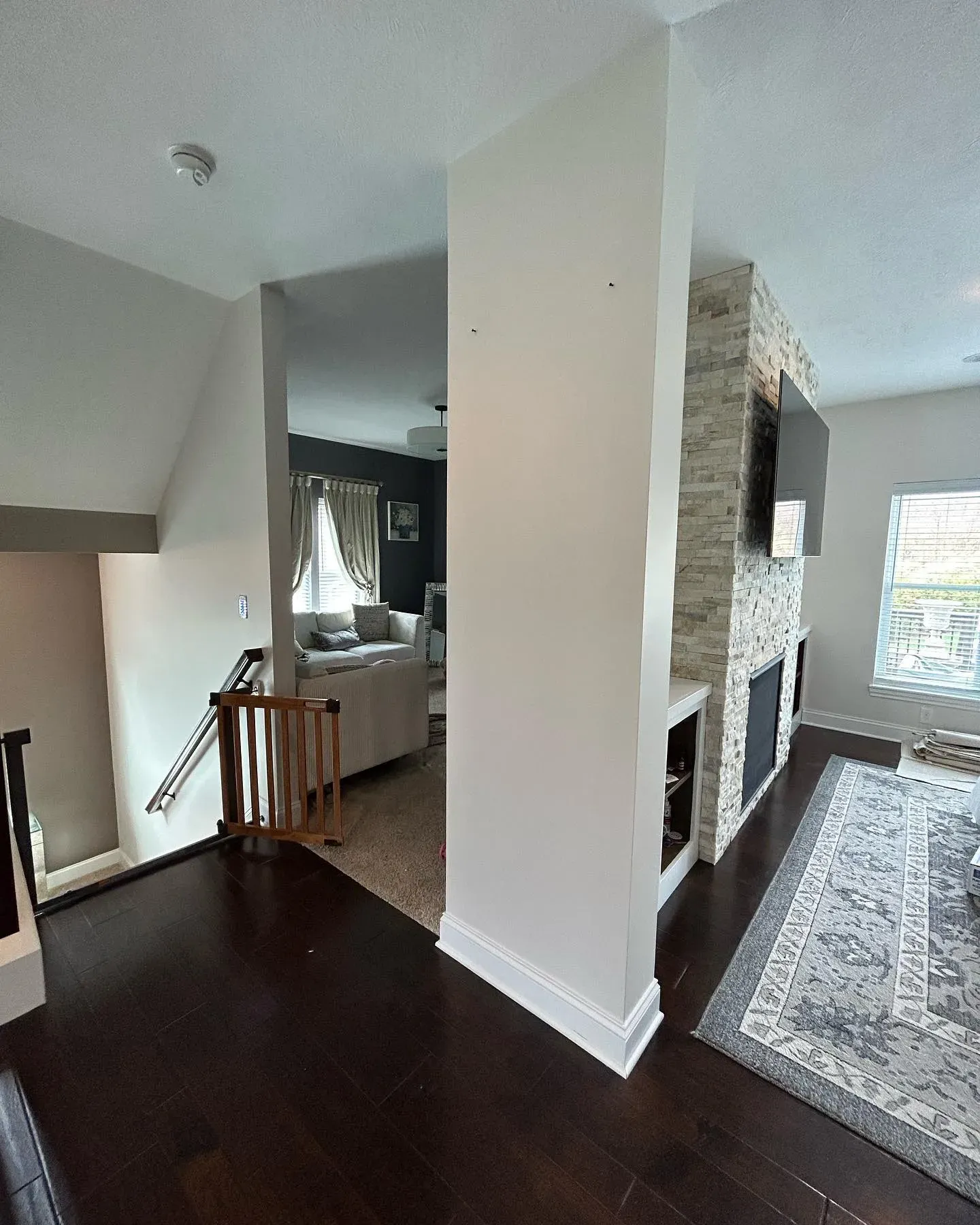 Behr Campfire Ash living room makeover