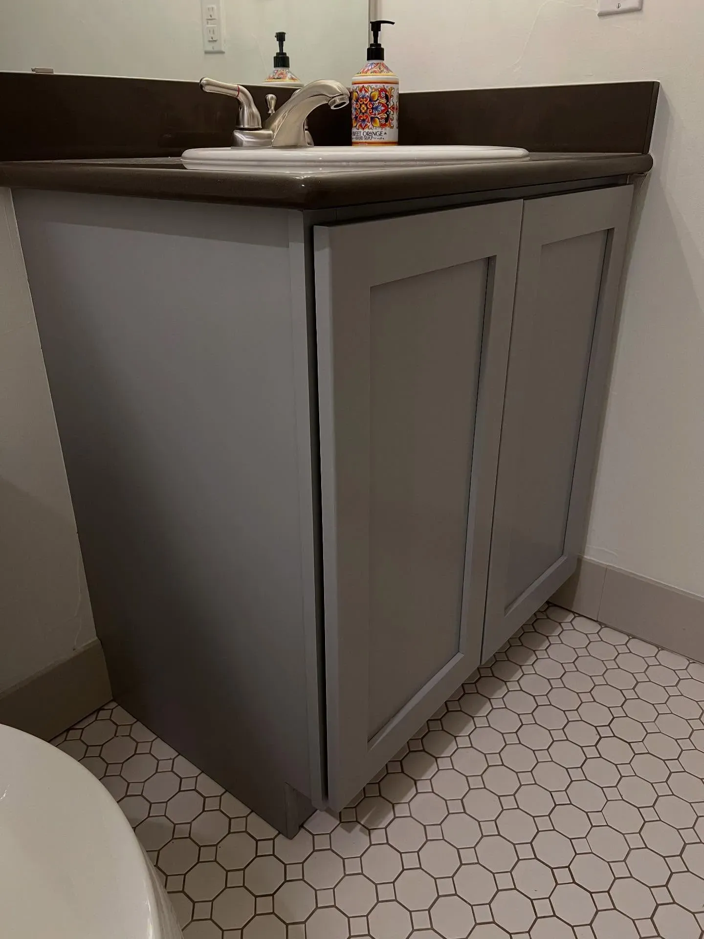 Behr Cathedral Gray bathroom vanity photo