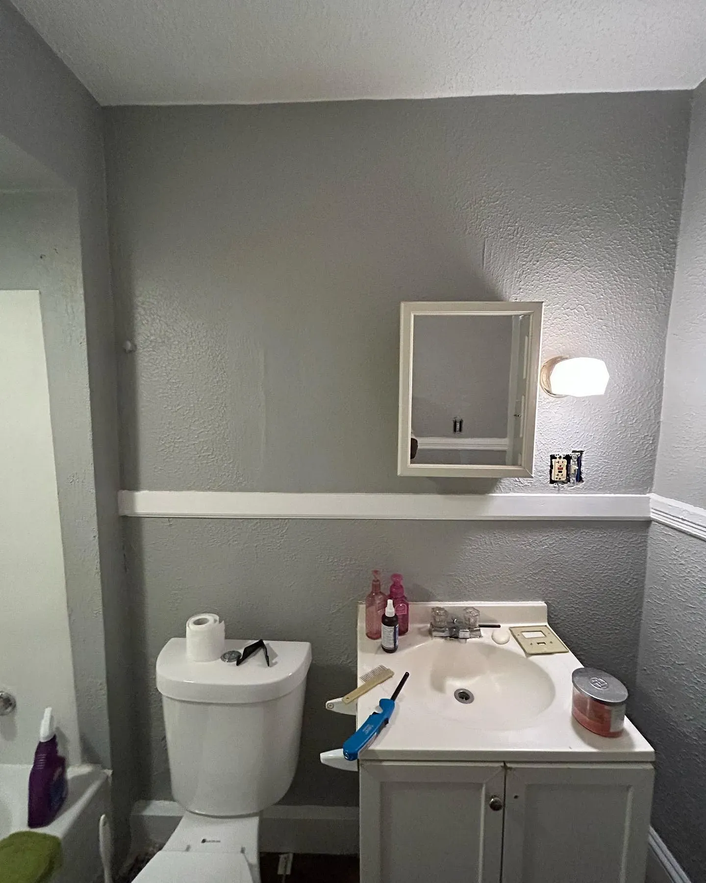 Behr Classic Silver bathroom color review