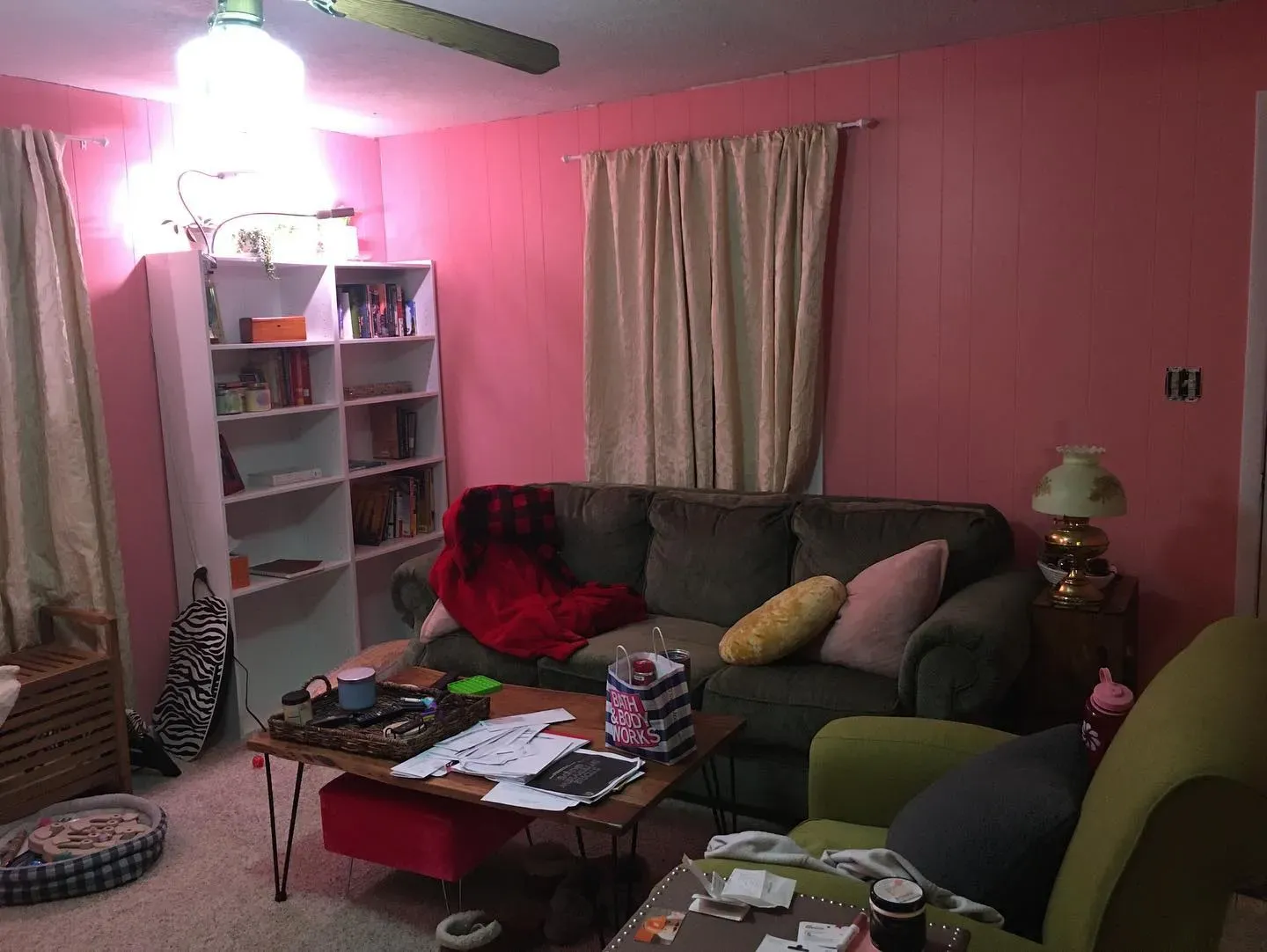 Behr Coral Fountain living room interior