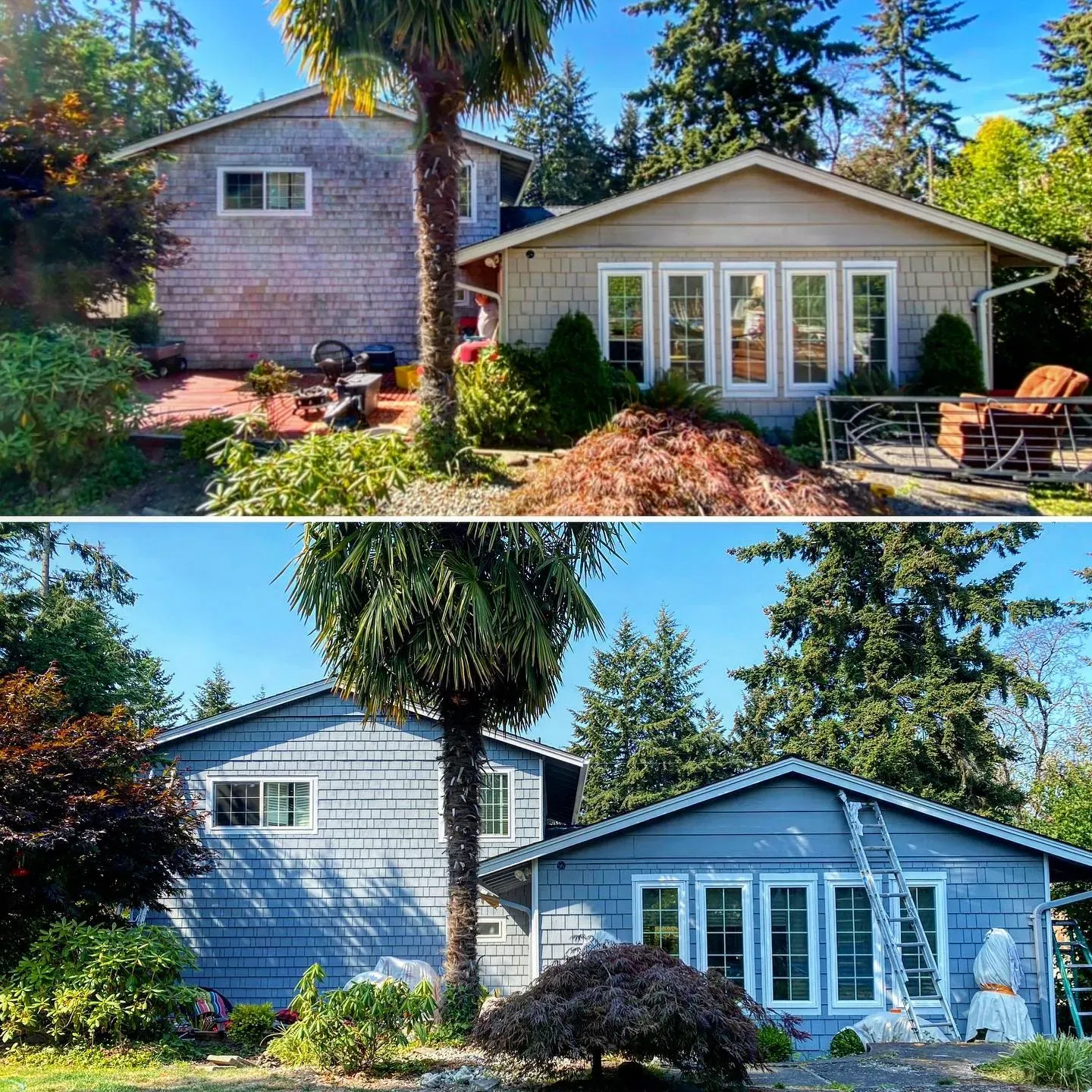 Behr Dark Pewter house exterior makeover