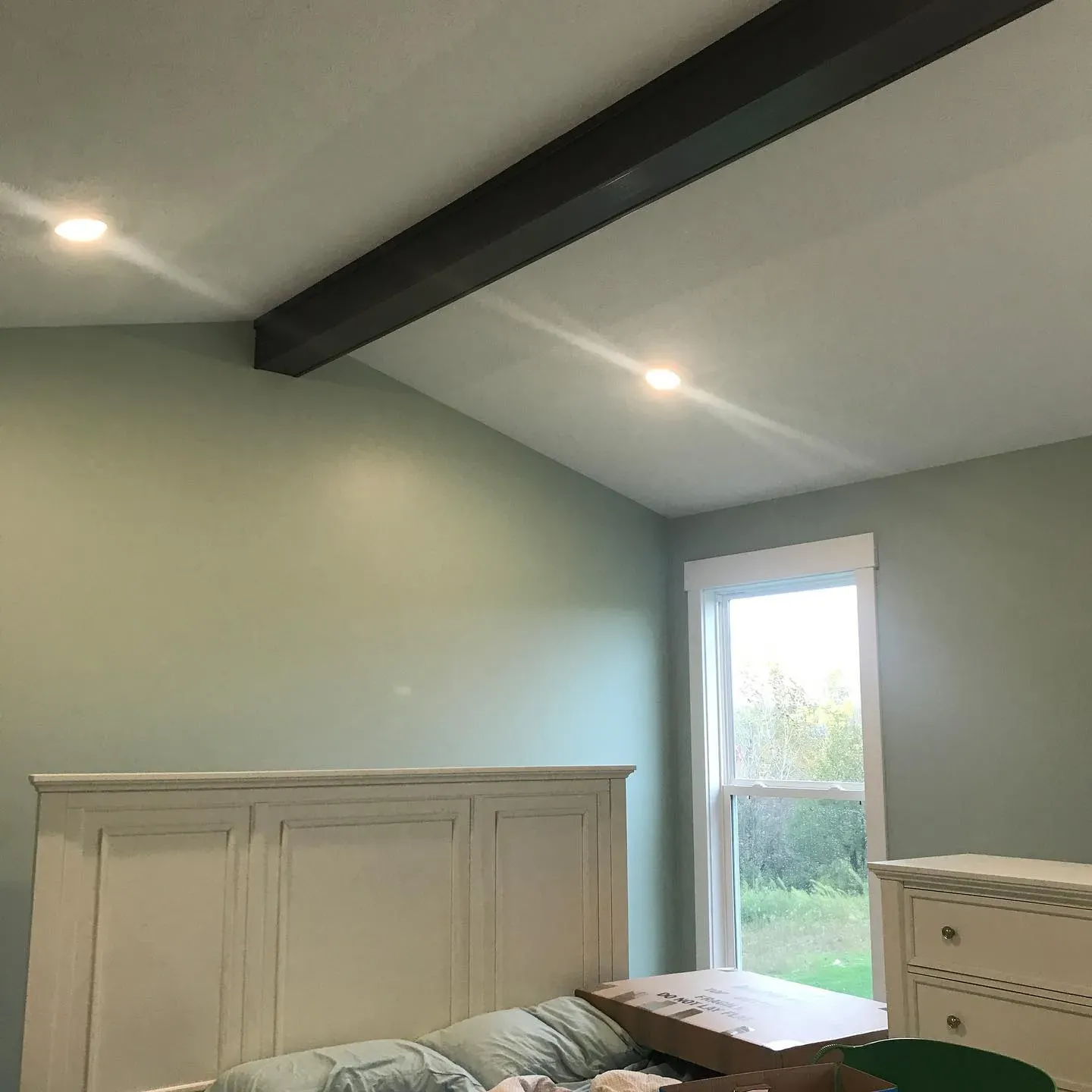 Behr Frosted Jade bedroom 