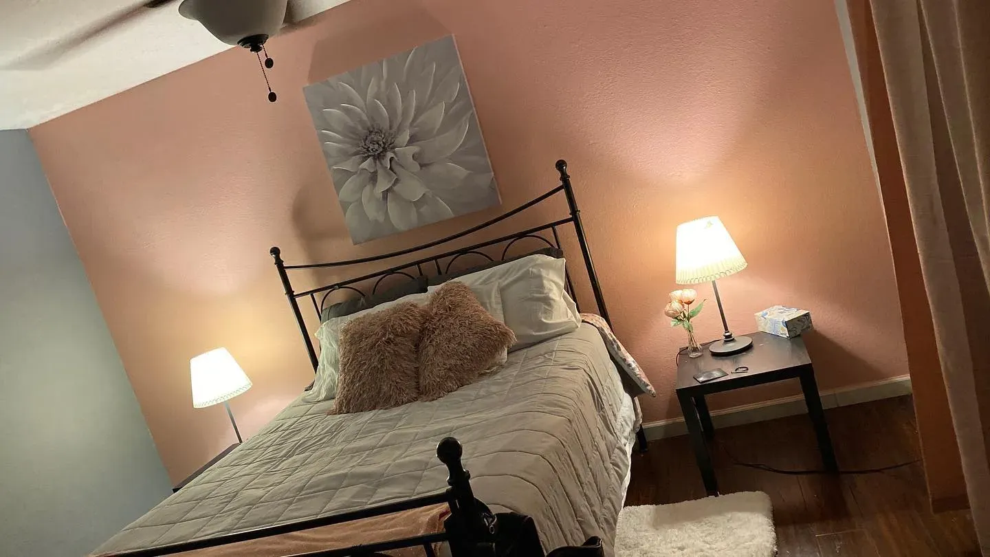 Behr Noble Blush bedroom interior