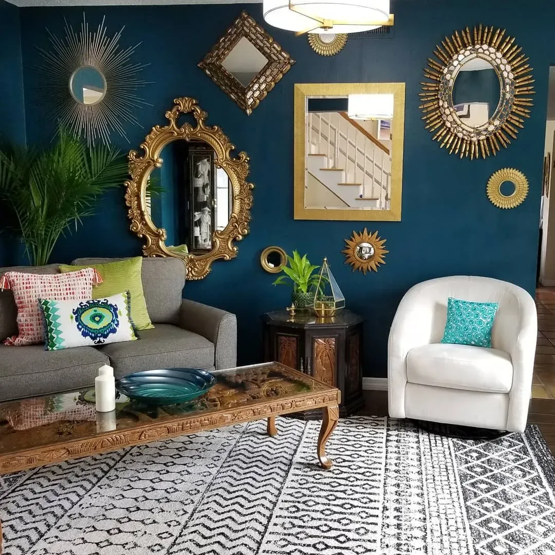 Ocean Abyss boho living room 