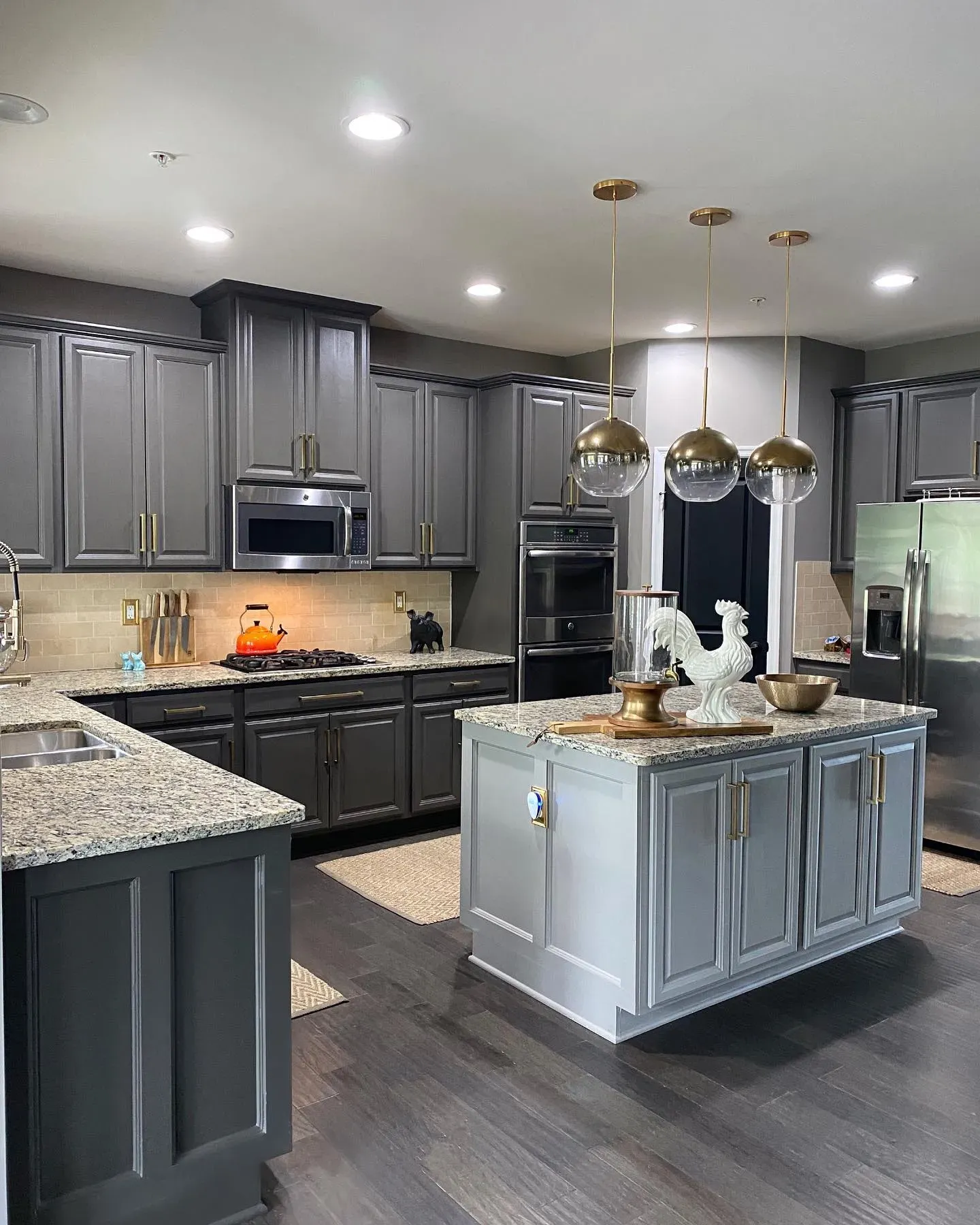 Behr Peppery kitchen cabinets photo