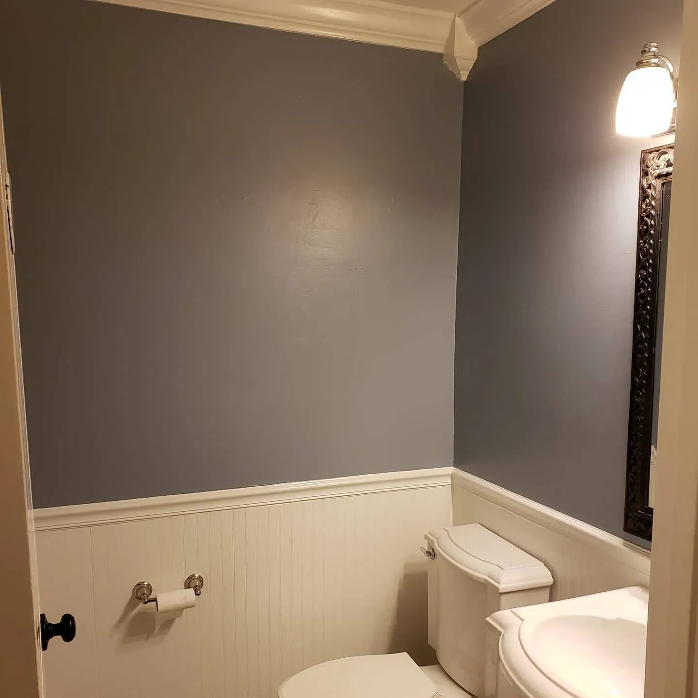 Behr Teton Blue bathroom color
