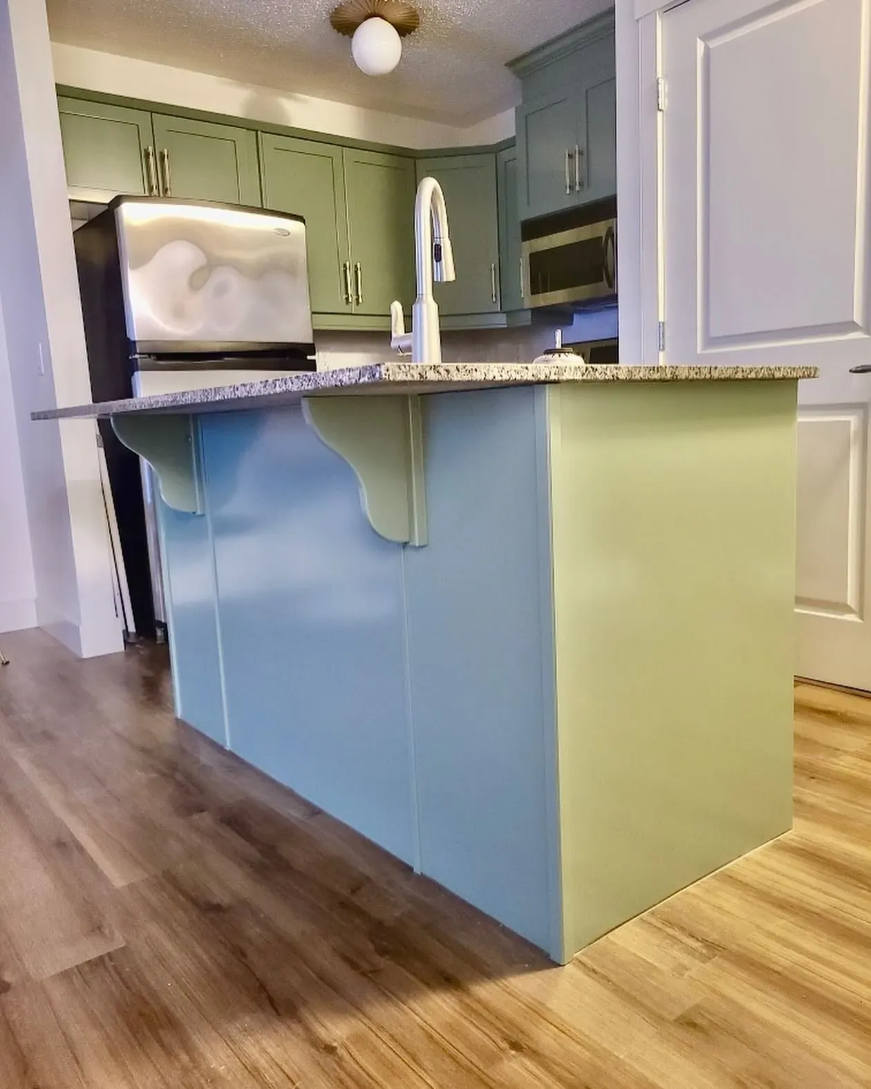 Benjamin Moore Adirondack Green kitchen cabinets color