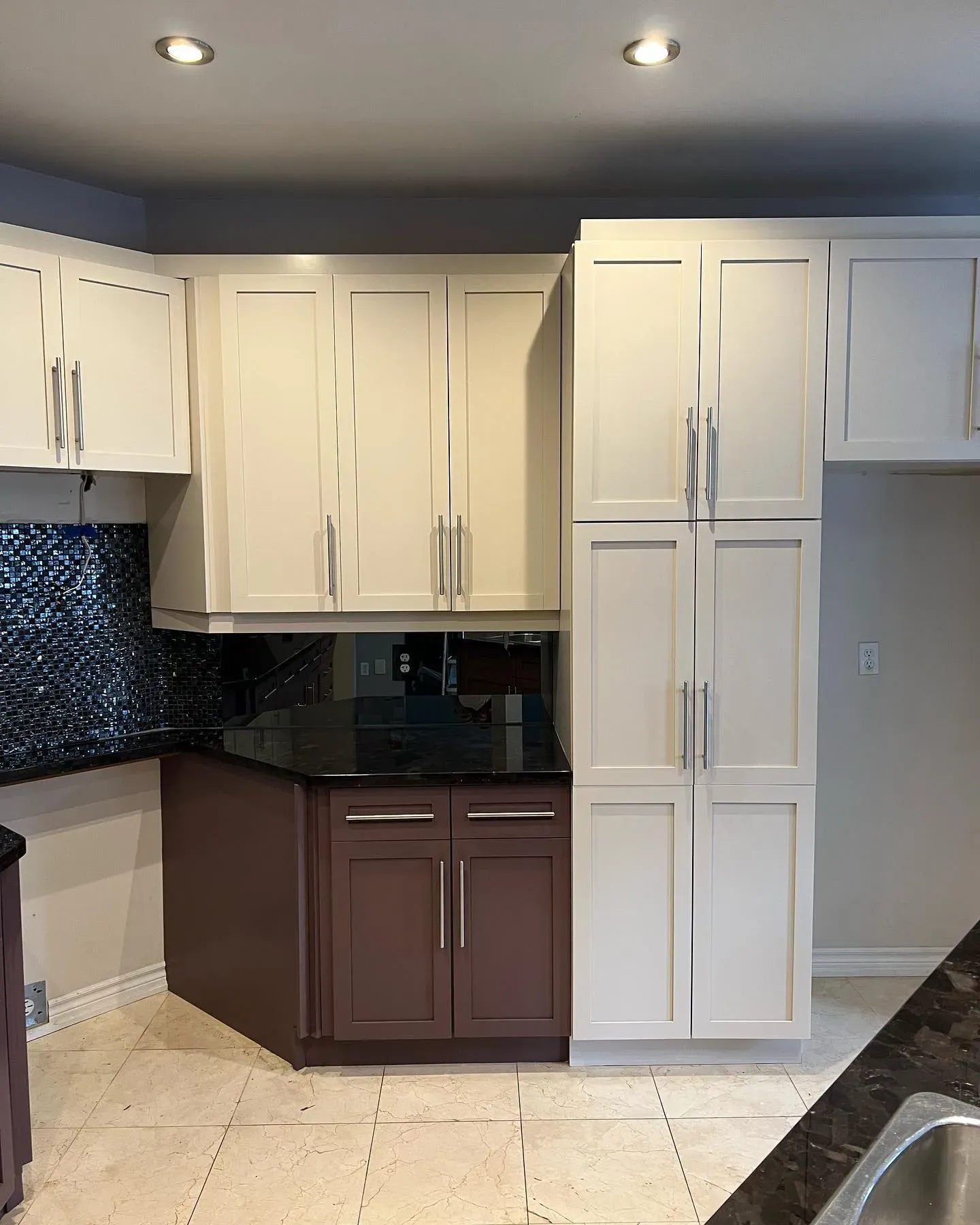 Benjamin Moore Amazon Soil kitchen cabinets 