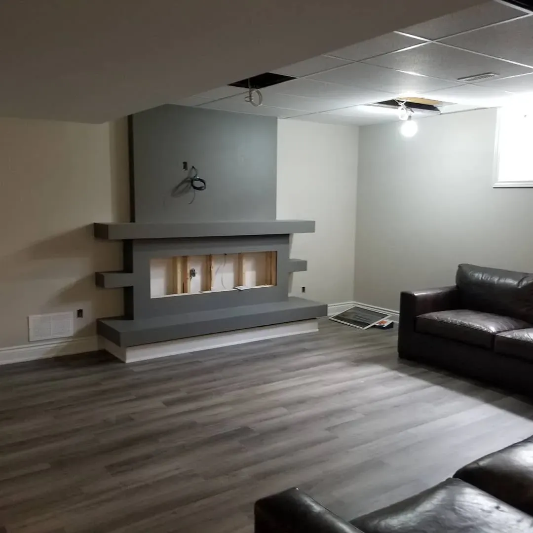 Bm Asphalt Living Room Fireplace