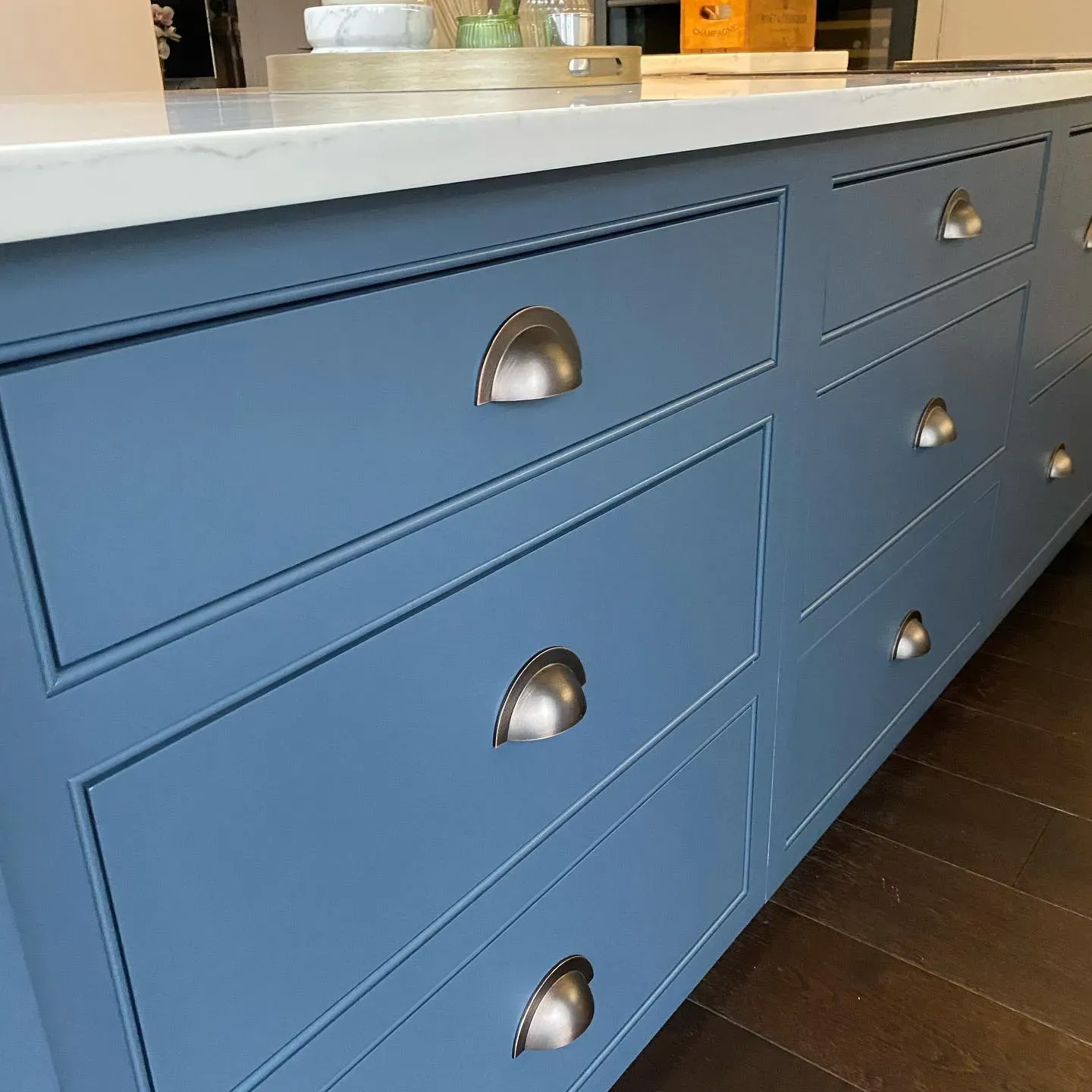 Benjamin Moore Blue Note kitchen cabinets paint