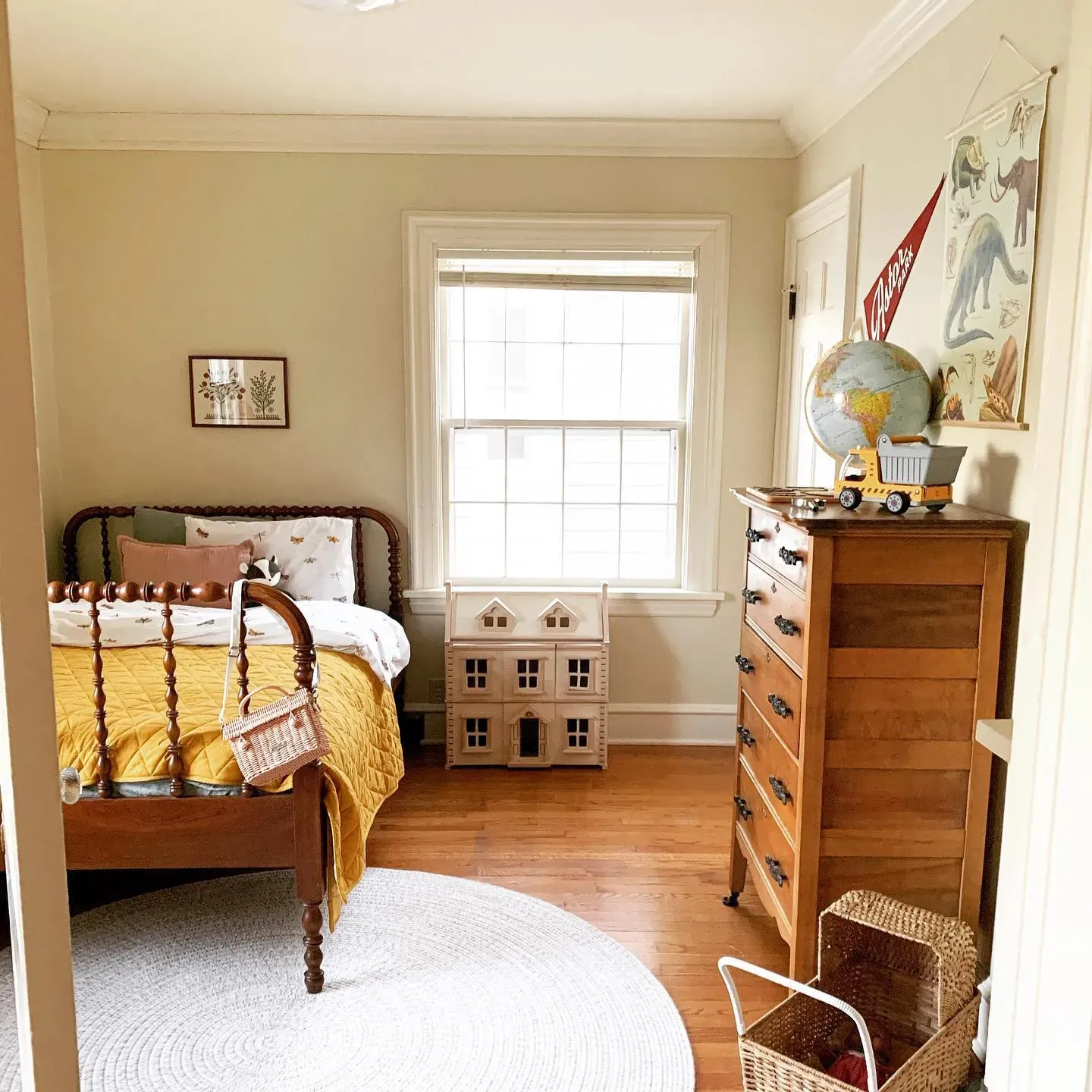 Benjamin Moore Carrington Beige bedroom 