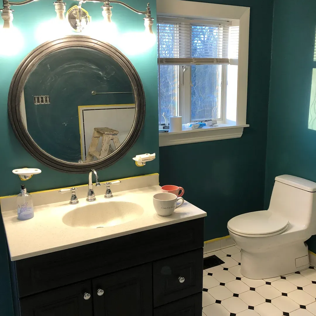 Benjamin Moore Casco Bay bathroom color