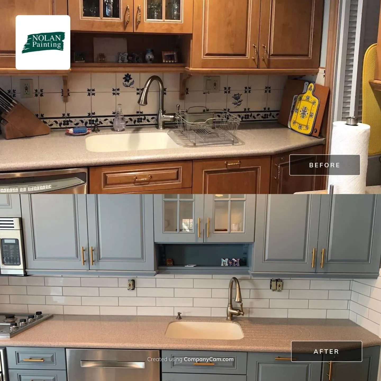 Benjamin Moore Chiswell Blue kitchen cabinets color