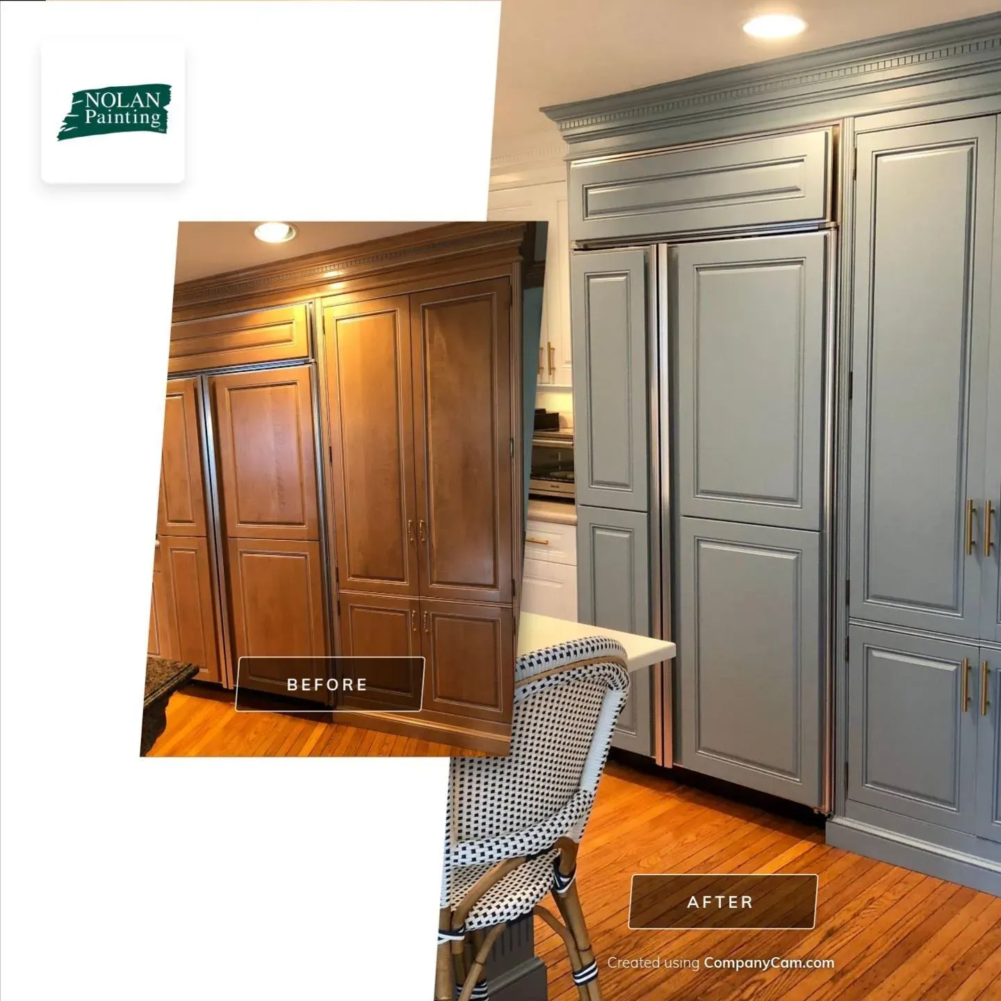 Benjamin Moore Chiswell Blue kitchen cabinets 