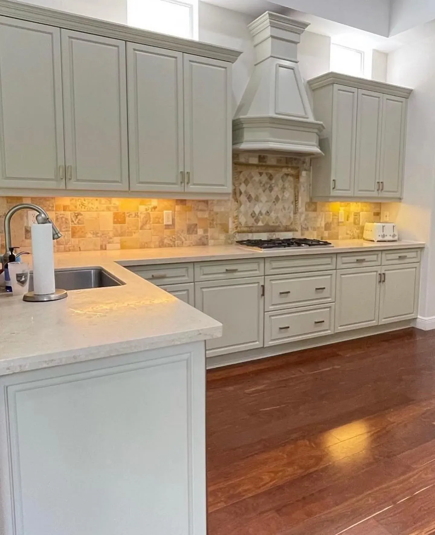 Benjamin Moore Coastal Fog kitchen cabinets color