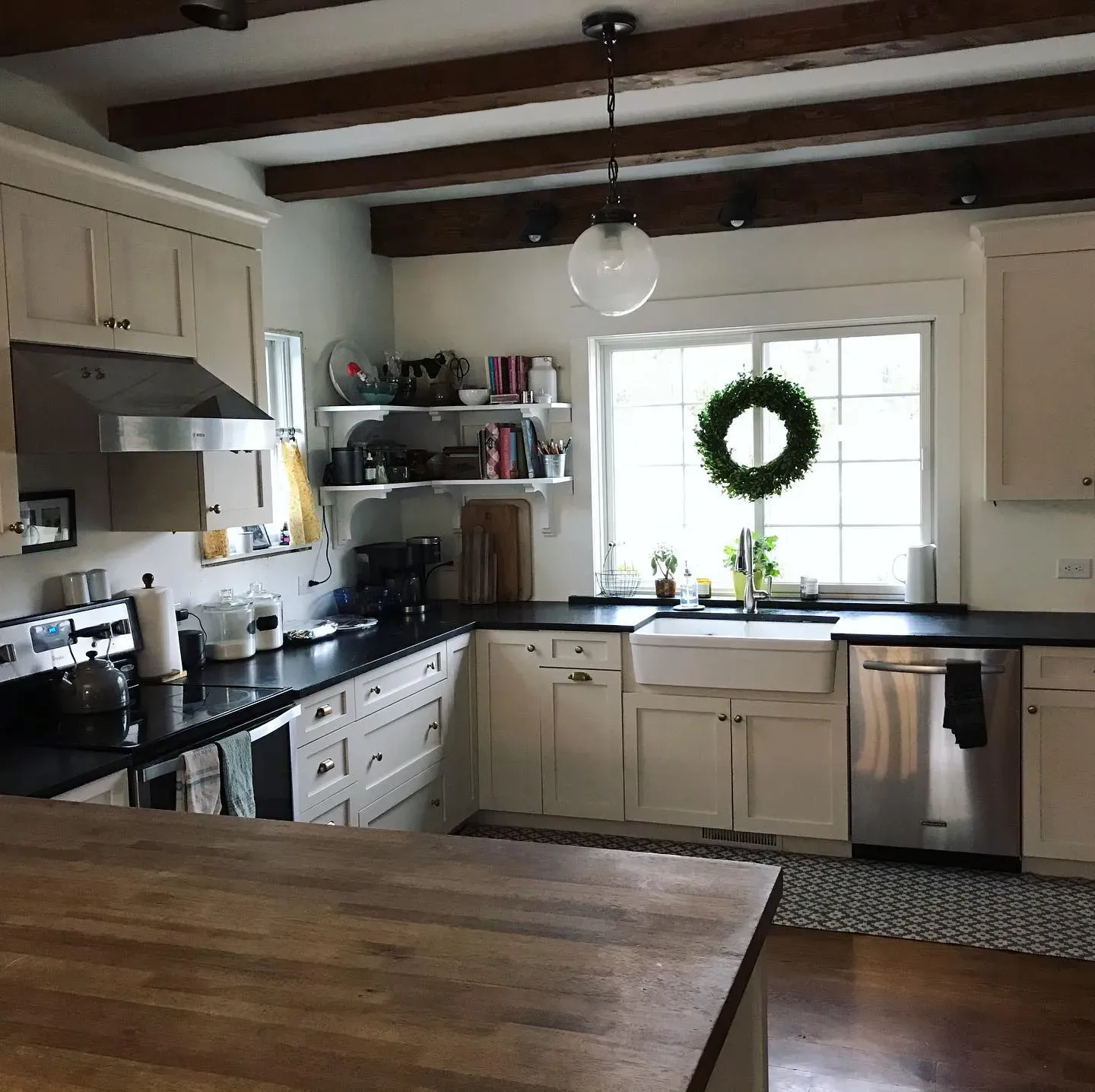 Edgecomb Gray kitchen cabinets paint