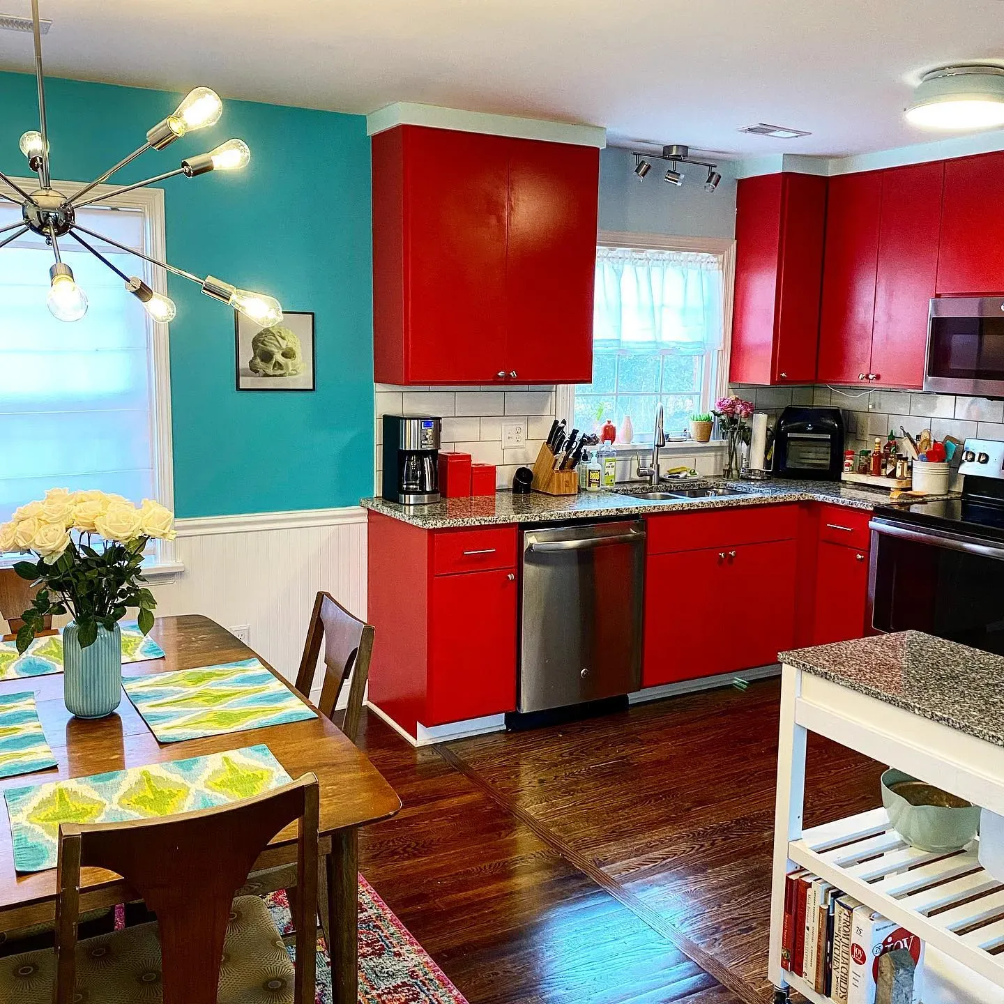 Benjamin Moore Exotic Red kitchen cabinets color review